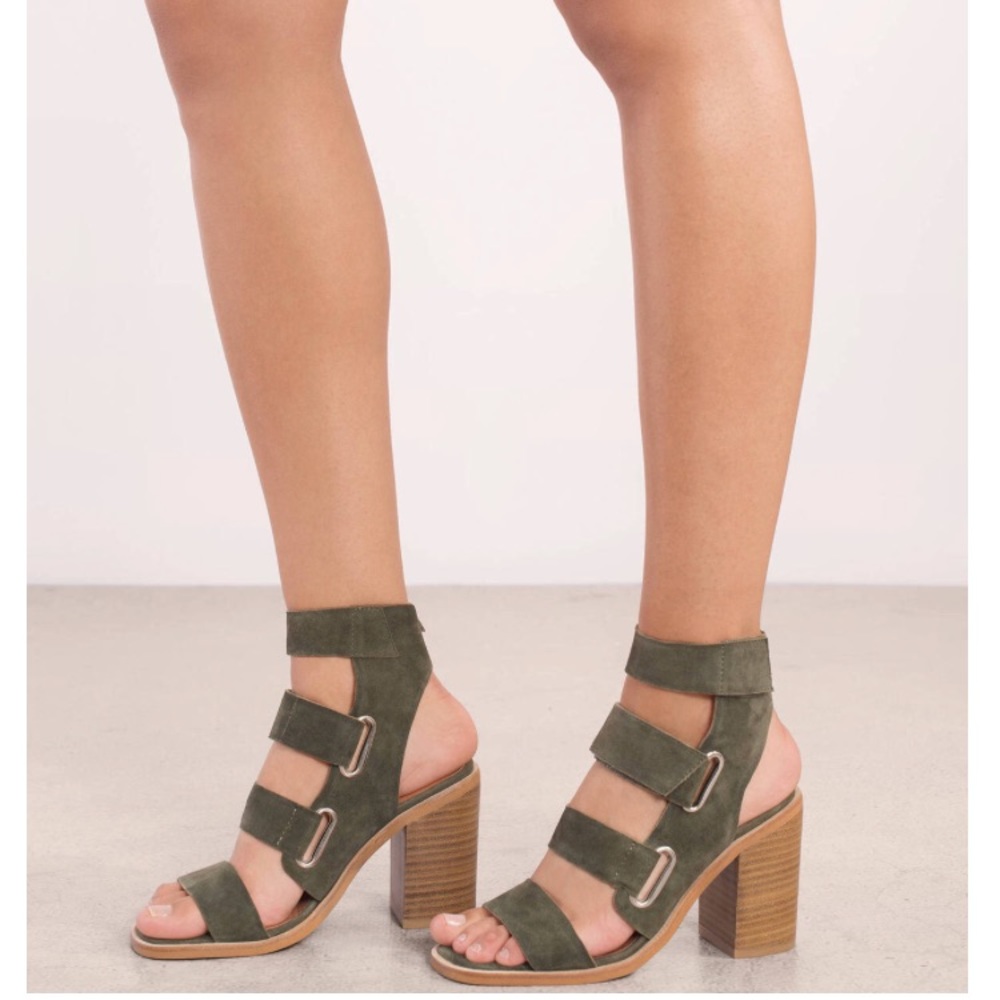 Sol Sana Olive Suede Heels